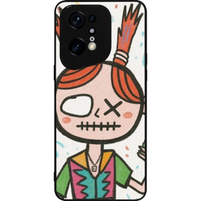 OPPO Find X5 Pro Case Hülle - Silikon schwarz Little Girl Sketch