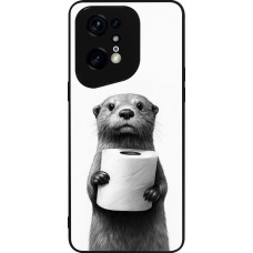 OPPO Find X5 Pro Case Hülle - Silikon schwarz Otter Toilettenpapier
