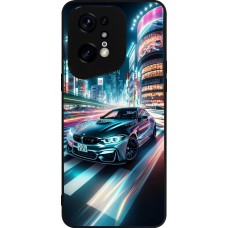 Coque OPPO Find X5 Pro - Silicone rigide noir BMW M4 Tokyo Night