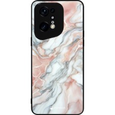 Coque OPPO Find X5 Pro - Silicone rigide noir Marbre Rose Lumineux
