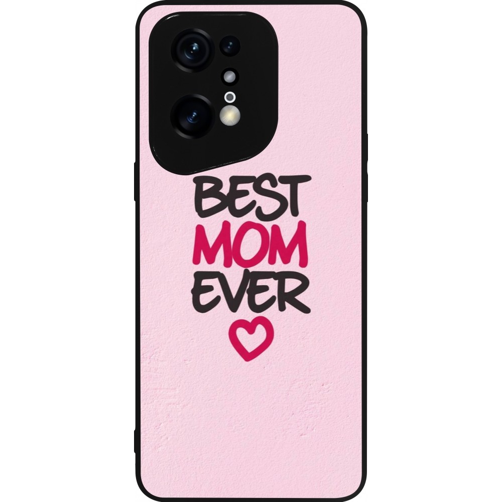 OPPO Find X5 Pro Case Hülle - Silikon schwarz Mom 2023 best Mom ever pink