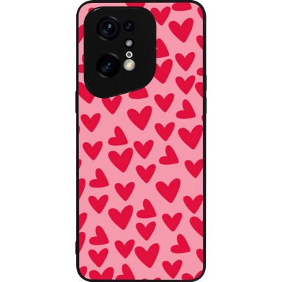 Coque OPPO Find X5 Pro - Silicone rigide noir Mom 2024 petits coeurs