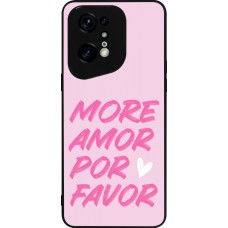 Coque OPPO Find X5 Pro - Silicone rigide noir More amor porfavor
