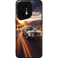 Coque OPPO Find X5 Pro - Silicone rigide noir Mustang 69 Grand Canyon