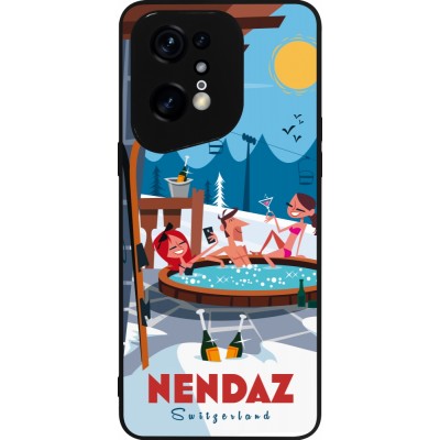 Coque OPPO Find X5 Pro - Silicone rigide noir Nendaz Mountain Jacuzzi