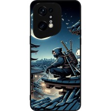 OPPO Find X5 Pro Case Hülle - Silikon schwarz Ninja unter dem Mond