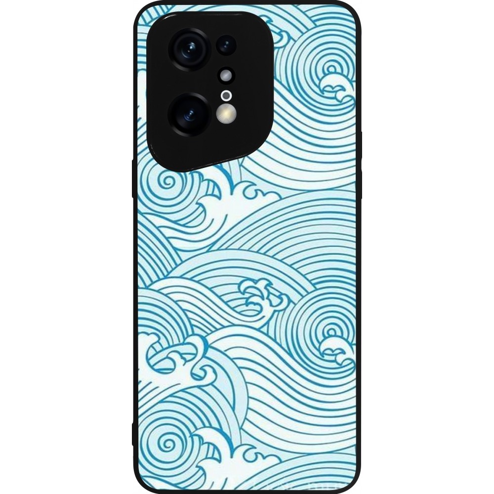 OPPO Find X5 Pro Case Hülle - Silikon schwarz Ocean Waves