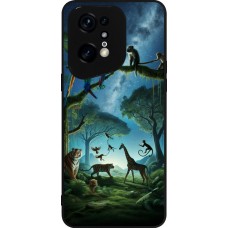OPPO Find X5 Pro Case Hülle - Silikon schwarz Paradies der exotischen Tiere