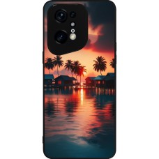 Coque OPPO Find X5 Pro - Silicone rigide noir Paradis Maldives