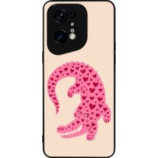 Coque OPPO Find X5 Pro - Silicone rigide noir Pink crocodile 2026