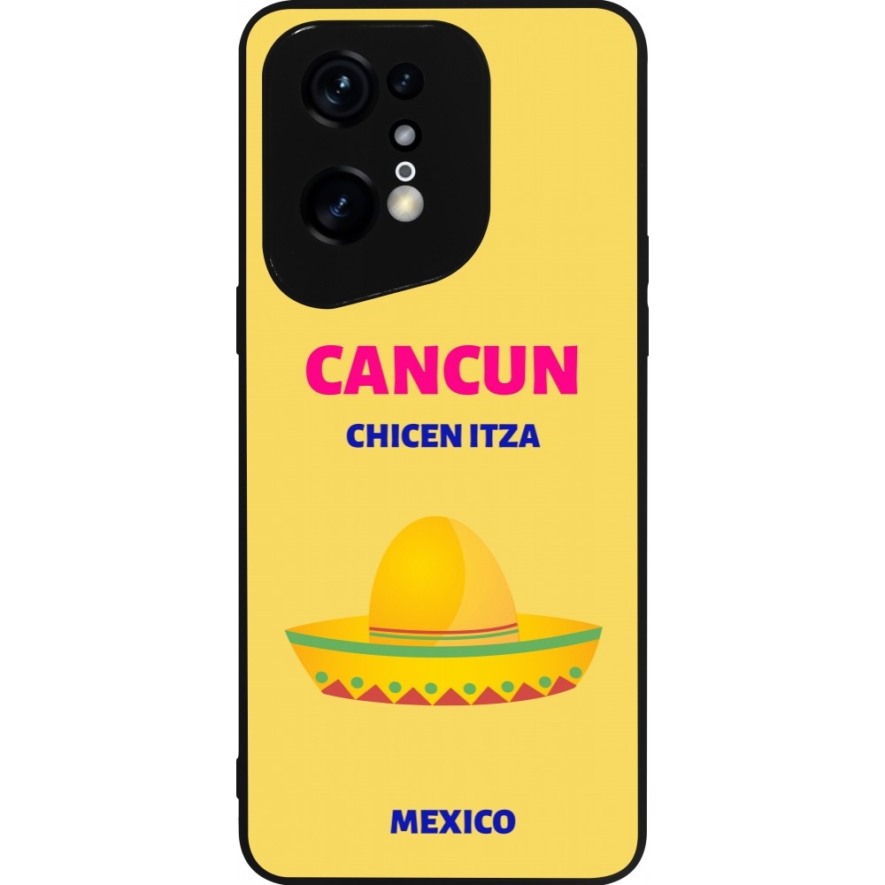 Coque OPPO Find X5 Pro - Silicone rigide noir Pop Summer Destination Cancun