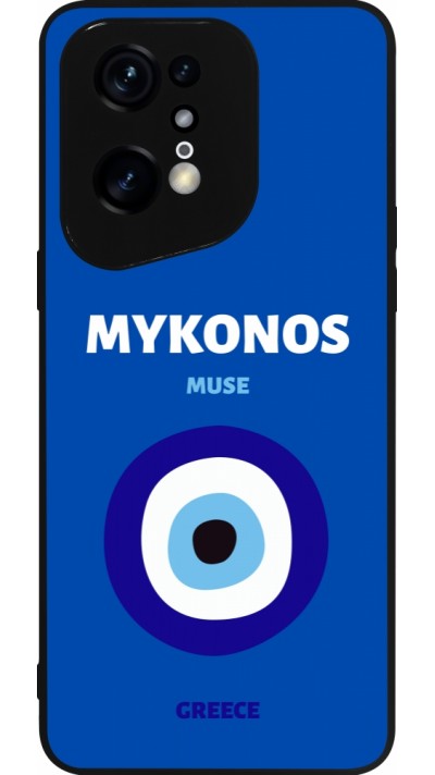 OPPO Find X5 Pro Case Hülle - Silikon schwarz Pop Summer Destination Mykonos