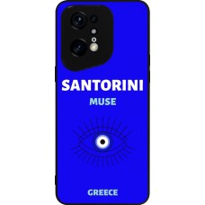 OPPO Find X5 Pro Case Hülle - Silikon schwarz Pop Summer Destination Santorini