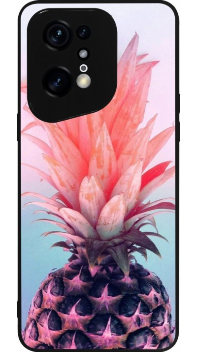 OPPO Find X5 Pro Case Hülle - Silikon schwarz Purple Pink Pineapple