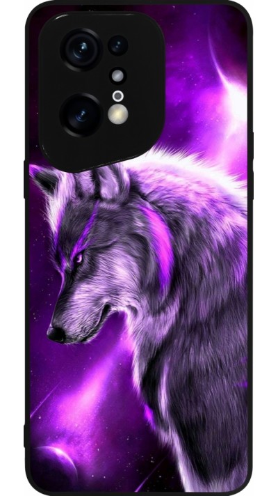 OPPO Find X5 Pro Case Hülle - Silikon schwarz Purple Sky Wolf