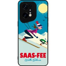 Coque OPPO Find X5 Pro - Silicone rigide noir Saas-Fee Ski Downhill