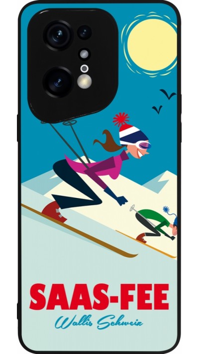 OPPO Find X5 Pro Case Hülle - Silikon schwarz Saas-Fee Ski Downhill
