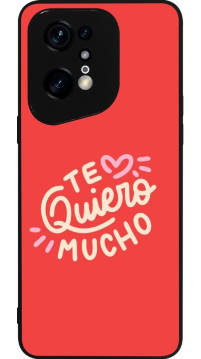 Coque OPPO Find X5 Pro - Silicone rigide noir Saint Valentines Day 26 Te quiero mucho