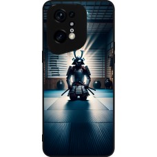 OPPO Find X5 Pro Case Hülle - Silikon schwarz Samurai im Gebet