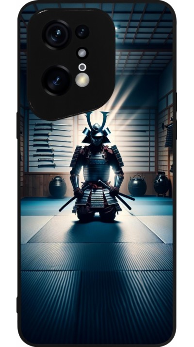 OPPO Find X5 Pro Case Hülle - Silikon schwarz Samurai im Gebet