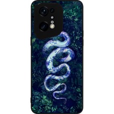 OPPO Find X5 Pro Case Hülle - Silikon schwarz Snake Blue Anaconda