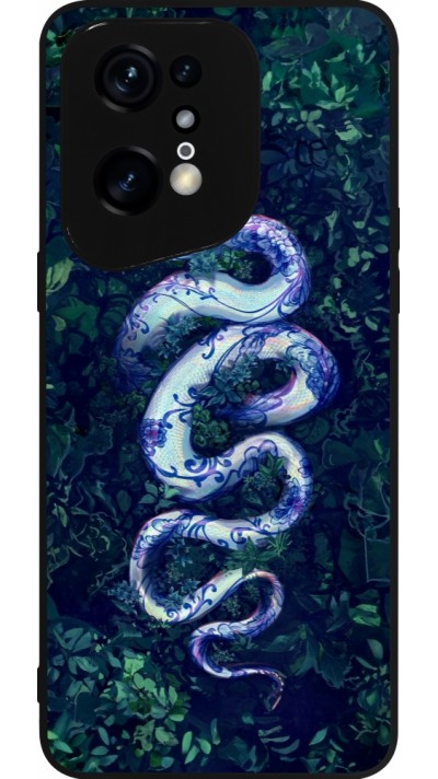 OPPO Find X5 Pro Case Hülle - Silikon schwarz Snake Blue Anaconda