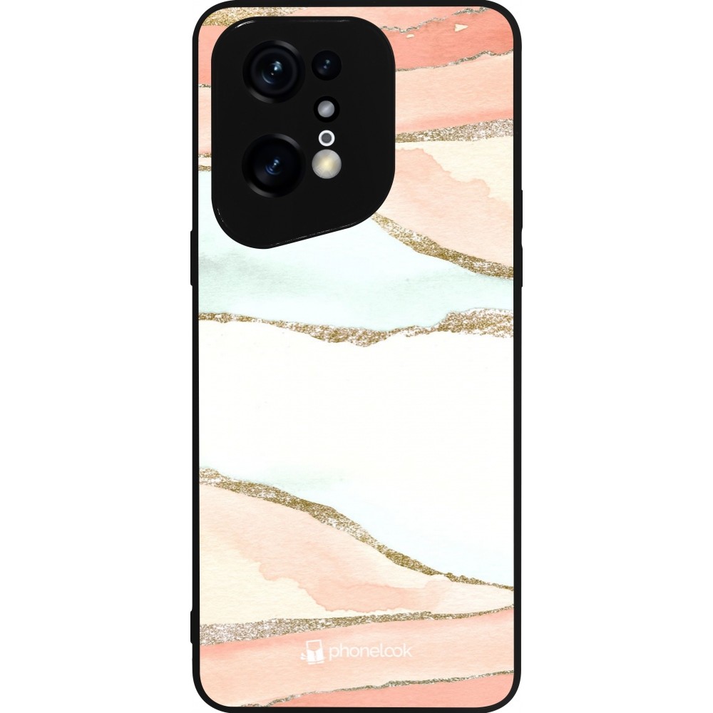 Coque OPPO Find X5 Pro - Silicone rigide noir Shimmering Orange