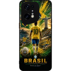 Coque OPPO Find X5 Pro - Silicone rigide noir Football Brésil splash 2026
