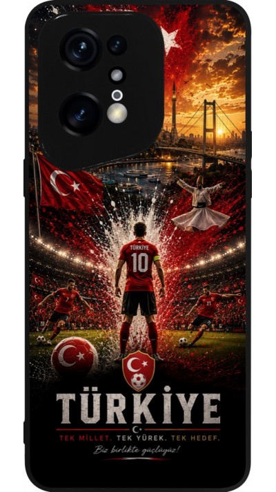 Coque OPPO Find X5 Pro - Silicone rigide noir Football Turquie splash 2026