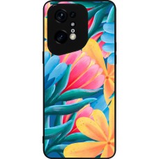 OPPO Find X5 Pro Case Hülle - Silikon schwarz Spring 23 colorful flowers