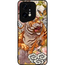 OPPO Find X5 Pro Case Hülle - Silikon schwarz Spring 23 japanese tiger