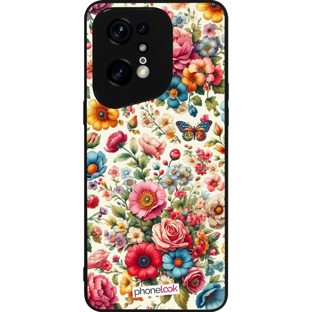 OPPO Find X5 Pro Case Hülle - Silikon schwarz Spring 25 fruehling bluetend
