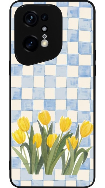 OPPO Find X5 Pro Case Hülle - Silikon schwarz Blue vichy tulips Spring 2026