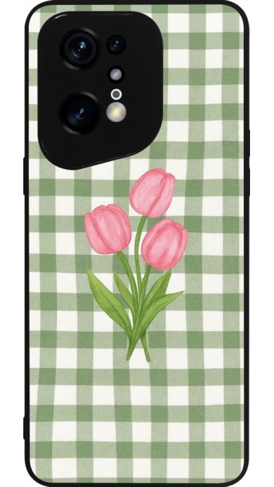 OPPO Find X5 Pro Case Hülle - Silikon schwarz Green vichy tulips Spring 2026