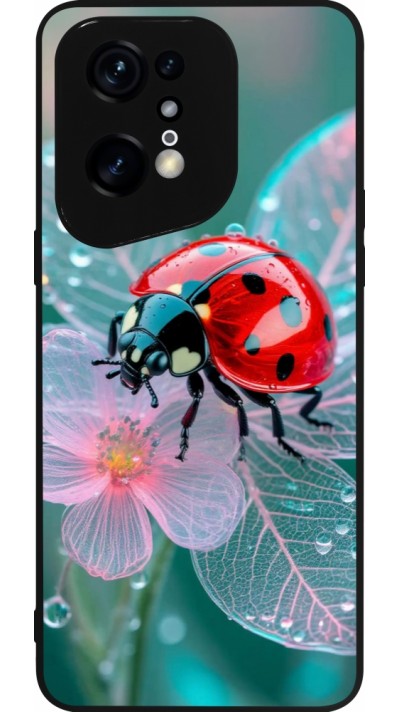 Coque OPPO Find X5 Pro - Silicone rigide noir Ladybird in bloom Spring 2026