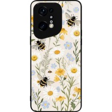 OPPO Find X5 Pro Case Hülle - Silikon schwarz Pattern bees Spring 2026
