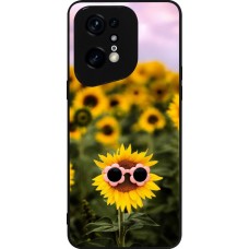 OPPO Find X5 Pro Case Hülle - Silikon schwarz Sunflower with glasses Spring 2026