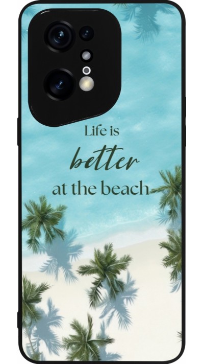 Coque OPPO Find X5 Pro - Silicone rigide noir Summer 2025 Life is better at the beach