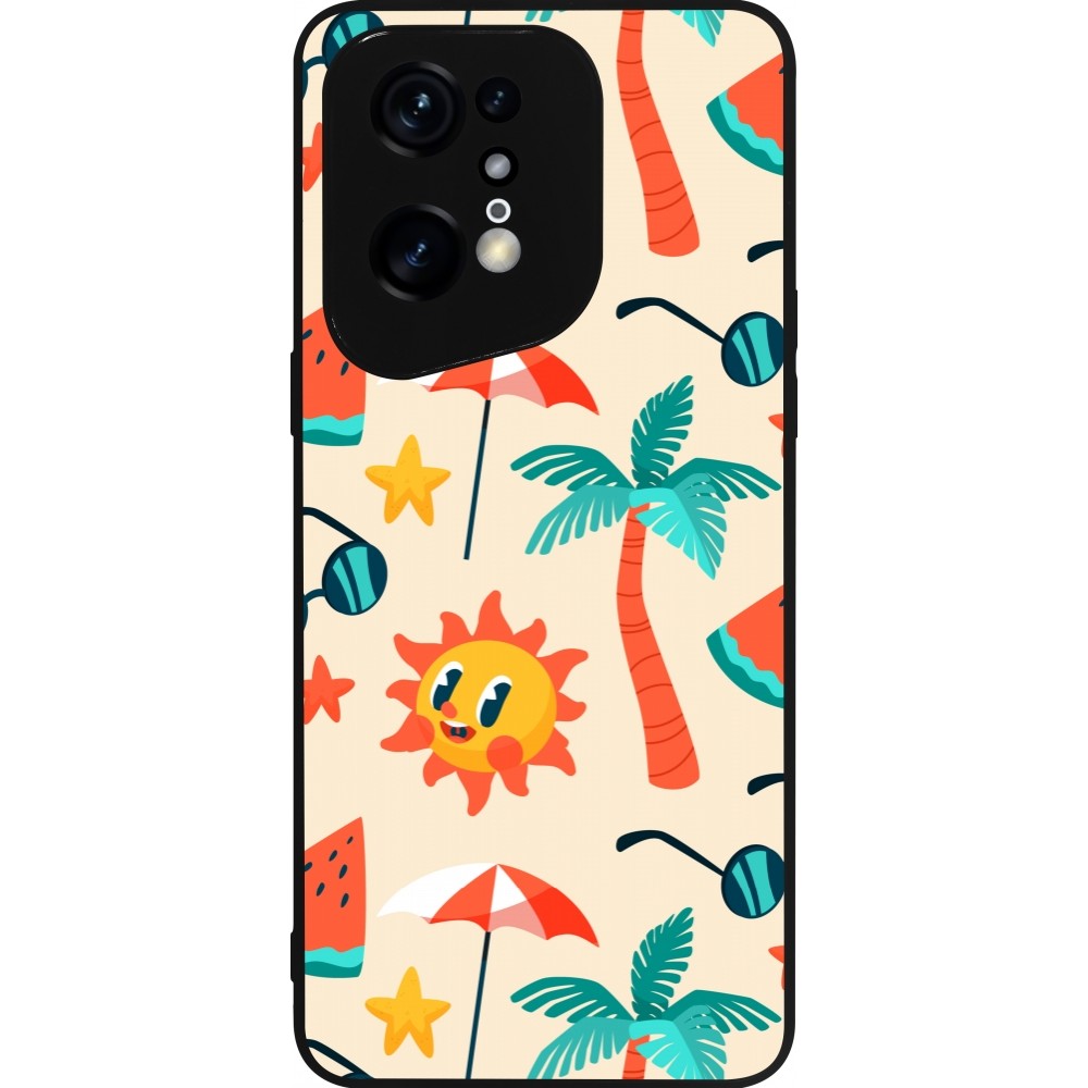 OPPO Find X5 Pro Case Hülle - Silikon schwarz Summer 2025 Pattern soleil