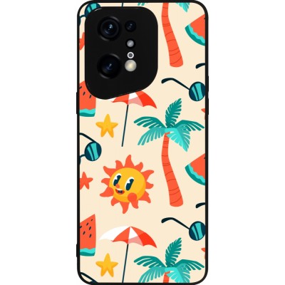Coque OPPO Find X5 Pro - Silicone rigide noir Summer 2025 Pattern soleil