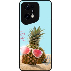 OPPO Find X5 Pro Case Hülle - Silikon schwarz Pineapple with glasses Summer 2026