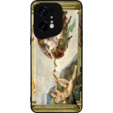 Coque OPPO Find X5 Pro - Silicone rigide noir Tableau art - La Création d’Adam - Michel-Ange