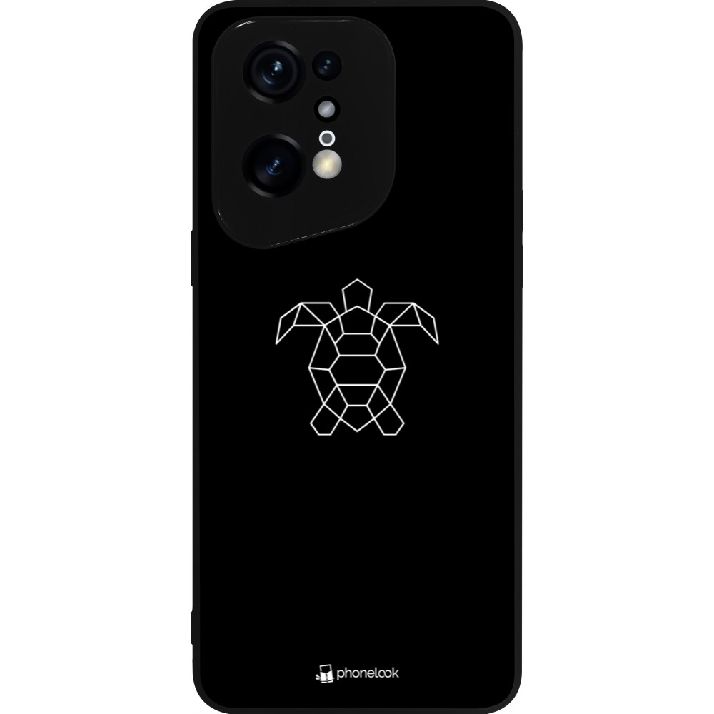OPPO Find X5 Pro Case Hülle - Silikon schwarz Turtles lines on black