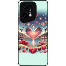 Coque OPPO Find X5 Pro - Silicone rigide noir Valentine 2025 Chic