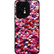 OPPO Find X5 Pro Case Hülle - Silikon schwarz Valentin 2025 Konfetti