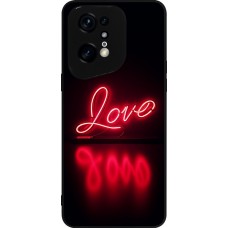 Coque OPPO Find X5 Pro - Silicone rigide noir Valentine 2025 Neon Love