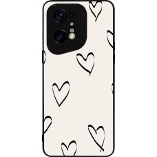 OPPO Find X5 Pro Case Hülle - Silikon schwarz Valentine 2023 minimalist hearts