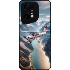 OPPO Find X5 Pro Case Hülle - Silikon schwarz Schweizer Alpenflug