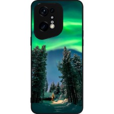 OPPO Find X5 Pro Case Hülle - Silikon schwarz Winter 22 Northern Lights