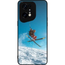 OPPO Find X5 Pro Case Hülle - Silikon schwarz Winter 22 Ski Jump